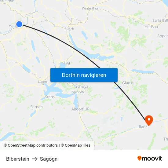 Biberstein to Sagogn map