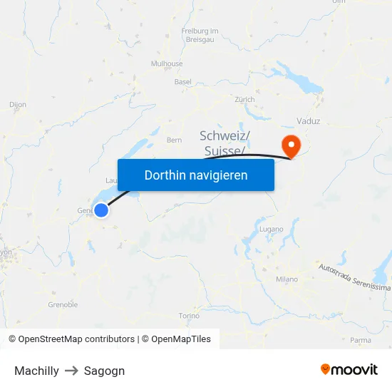 Machilly to Sagogn map