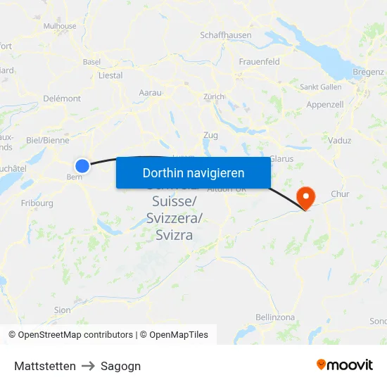 Mattstetten to Sagogn map