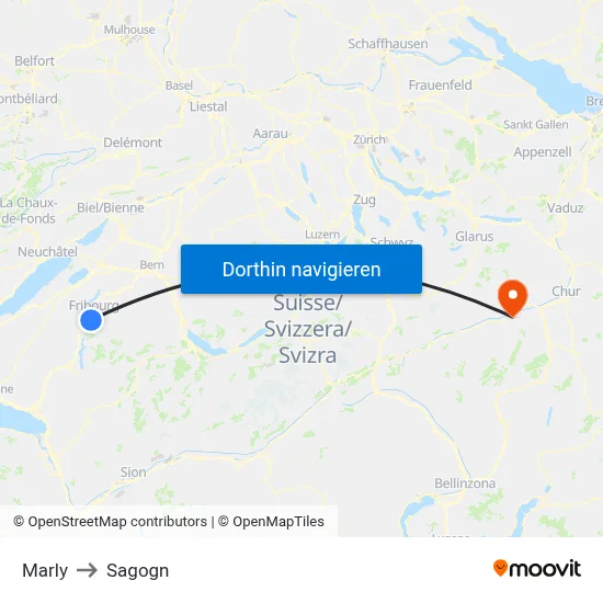 Marly to Sagogn map