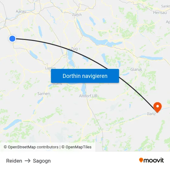 Reiden to Sagogn map