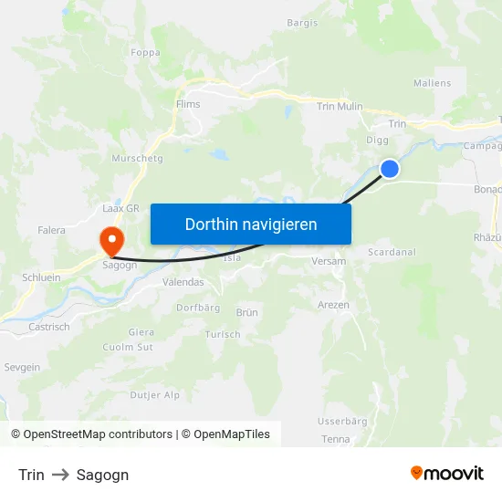 Trin to Sagogn map