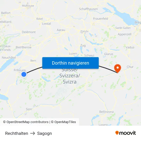 Rechthalten to Sagogn map
