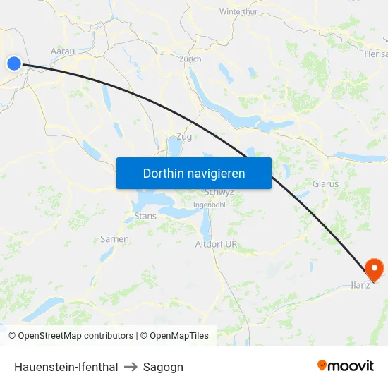 Hauenstein-Ifenthal to Sagogn map