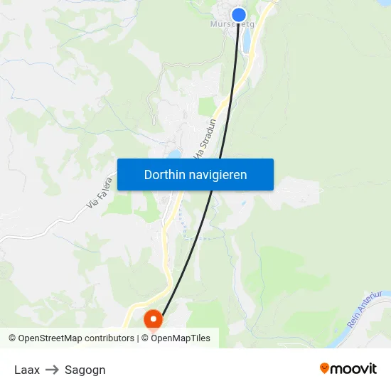 Laax to Sagogn map