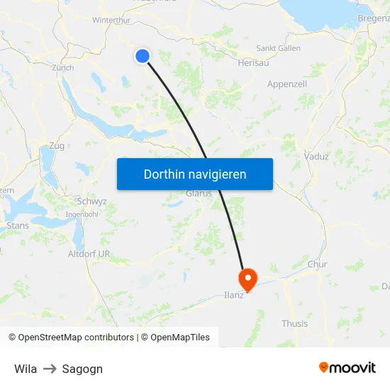 Wila to Sagogn map