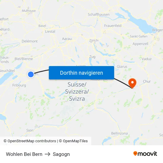 Wohlen Bei Bern to Sagogn map