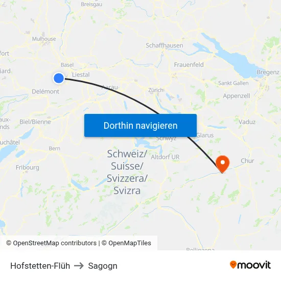 Hofstetten-Flüh to Sagogn map