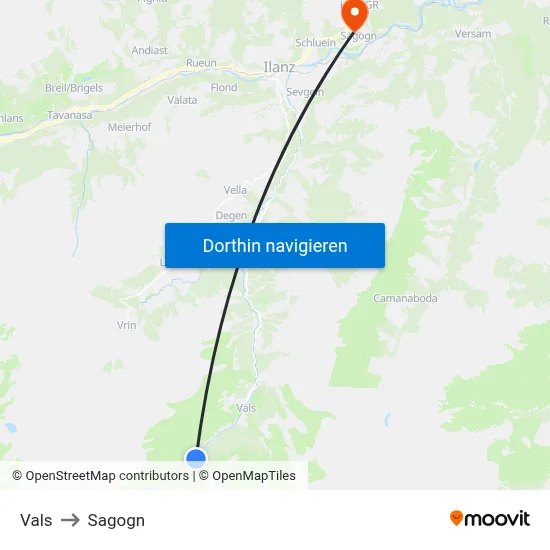 Vals to Sagogn map