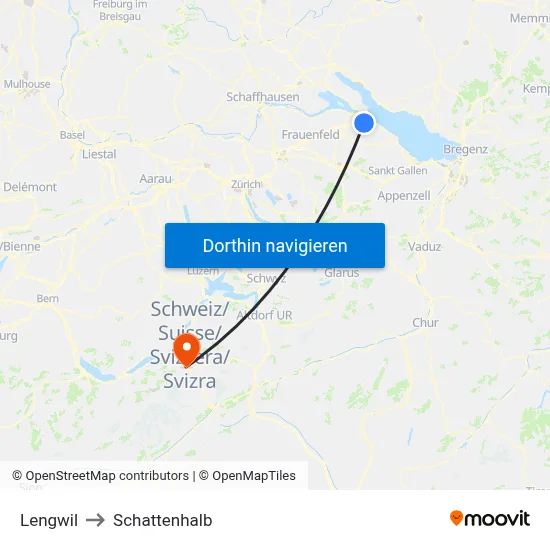 Lengwil to Schattenhalb map