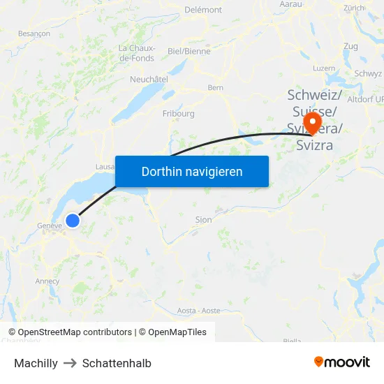 Machilly to Schattenhalb map