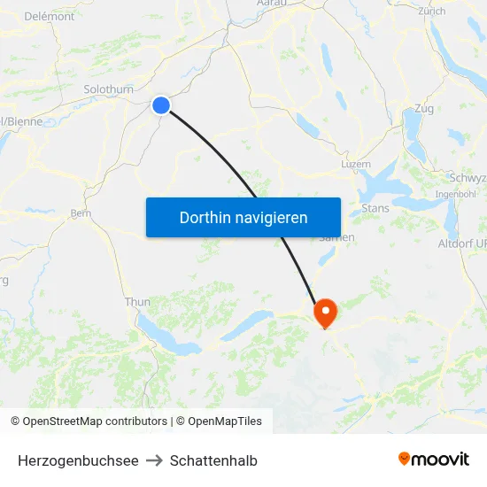 Herzogenbuchsee to Schattenhalb map