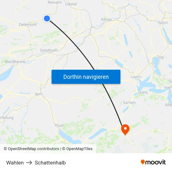Wahlen to Schattenhalb map