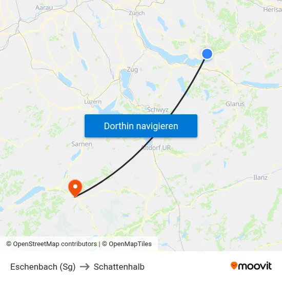 Eschenbach (Sg) to Schattenhalb map