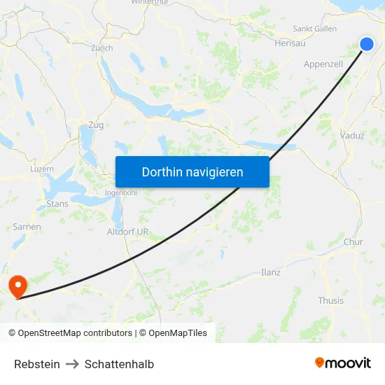 Rebstein to Schattenhalb map