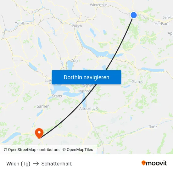 Wilen (Tg) to Schattenhalb map