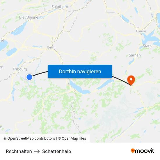 Rechthalten to Schattenhalb map