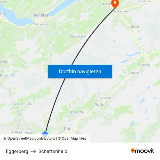 Eggerberg to Schattenhalb map