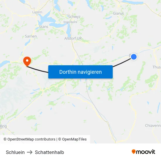 Schluein to Schattenhalb map