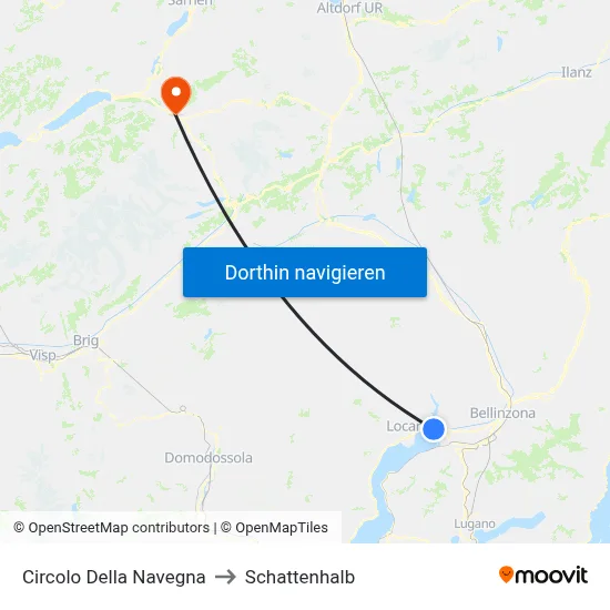 Circolo Della Navegna to Schattenhalb map