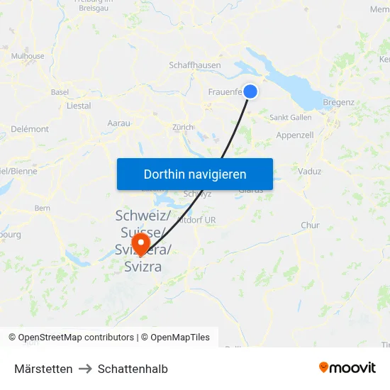 Märstetten to Schattenhalb map