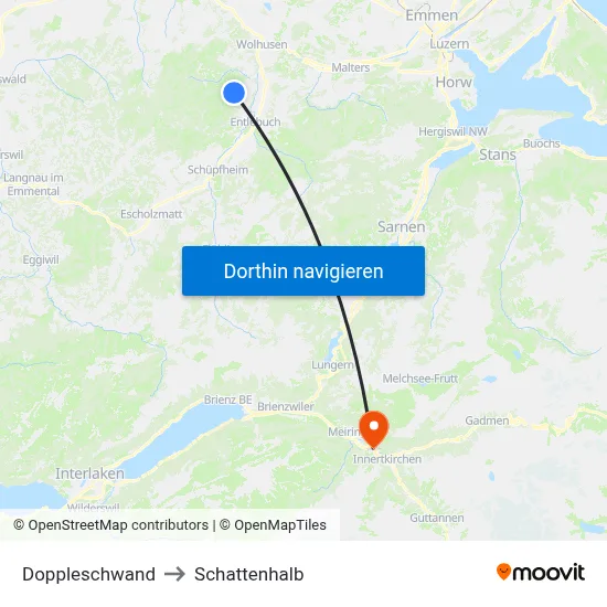 Doppleschwand to Schattenhalb map