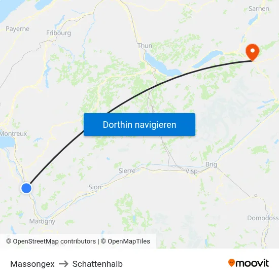 Massongex to Schattenhalb map