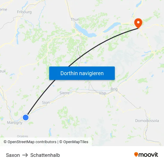 Saxon to Schattenhalb map