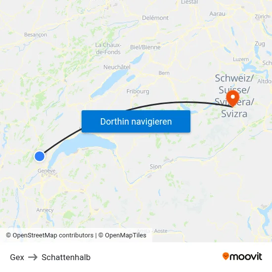 Gex to Schattenhalb map