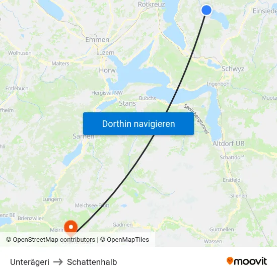 Unterägeri to Schattenhalb map