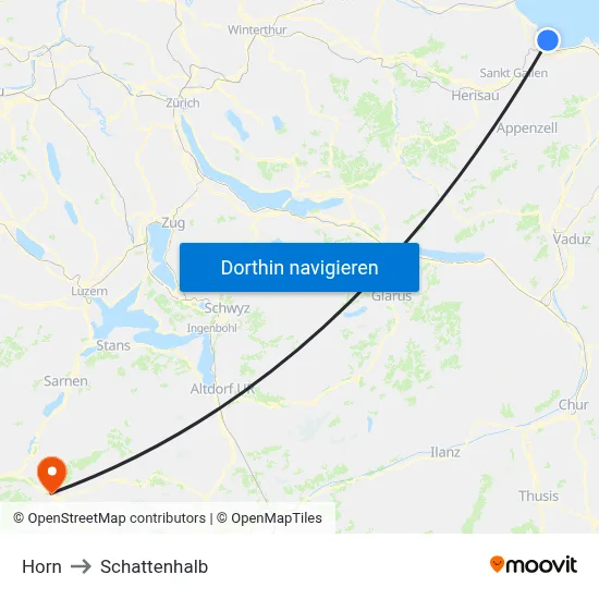 Horn to Schattenhalb map