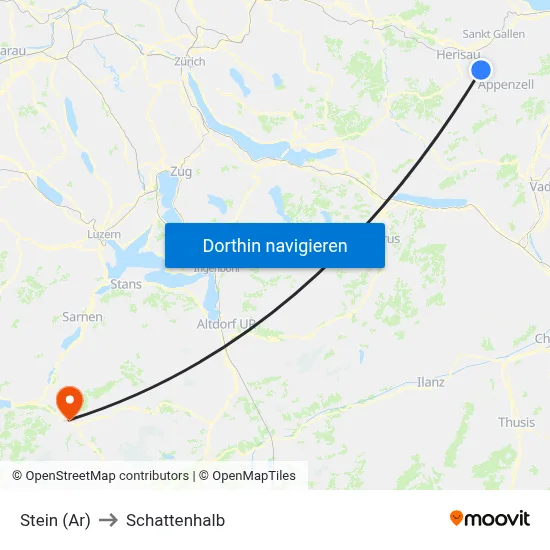 Stein (Ar) to Schattenhalb map