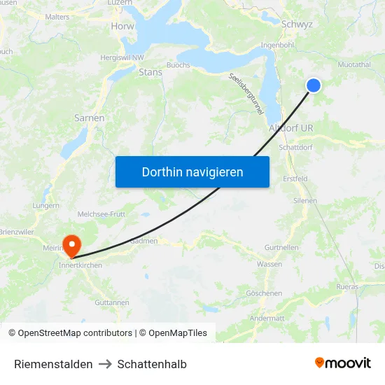 Riemenstalden to Schattenhalb map