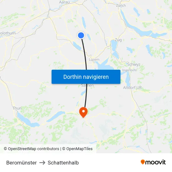 Beromünster to Schattenhalb map