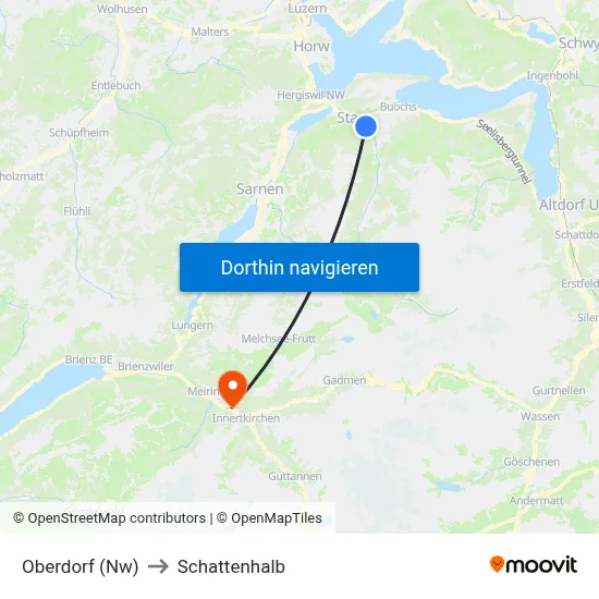 Oberdorf (Nw) to Schattenhalb map