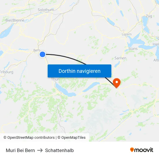 Muri Bei Bern to Schattenhalb map