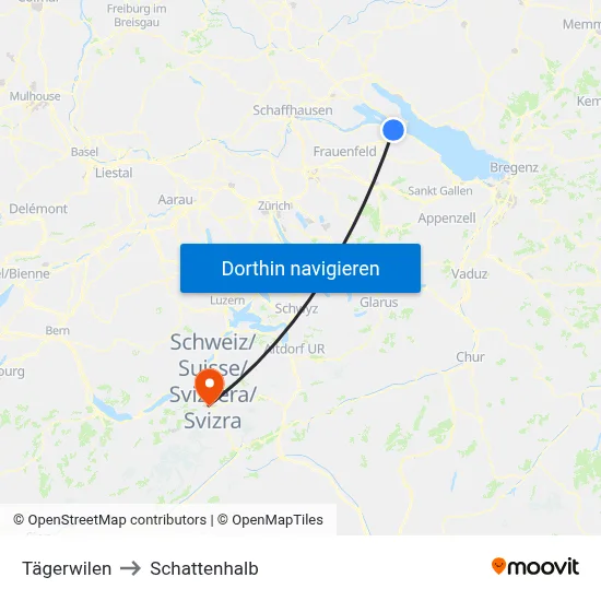 Tägerwilen to Schattenhalb map