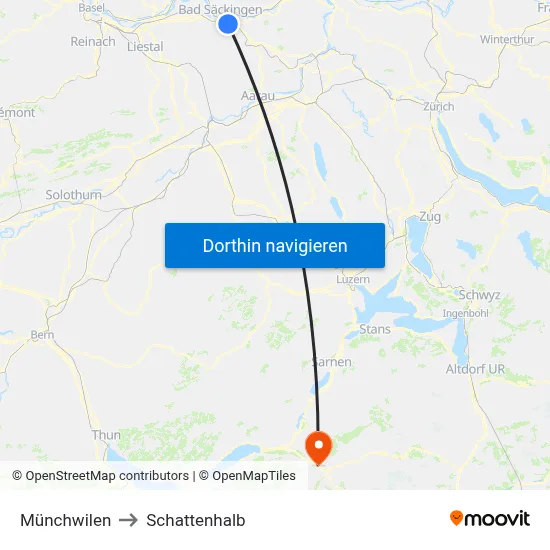 Münchwilen to Schattenhalb map