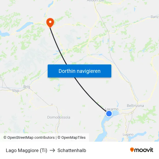Lago Maggiore (Ti) to Schattenhalb map