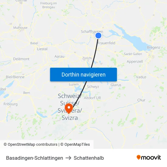 Basadingen-Schlattingen to Schattenhalb map