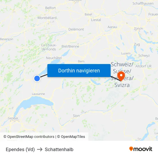 Ependes (Vd) to Schattenhalb map