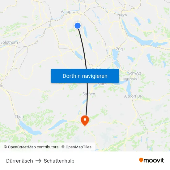 Dürrenäsch to Schattenhalb map