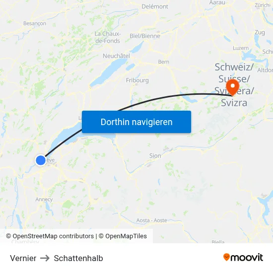 Vernier to Schattenhalb map