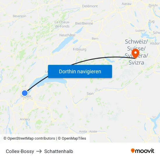 Collex-Bossy to Schattenhalb map