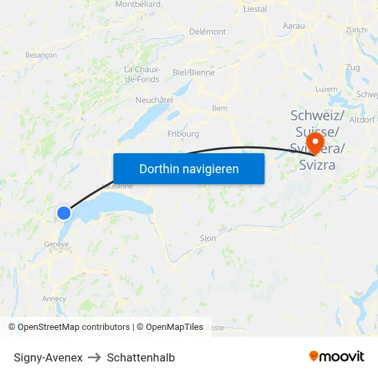 Signy-Avenex to Schattenhalb map