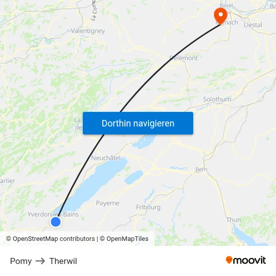 Pomy to Therwil map