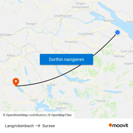 Langrickenbach to Sursee map