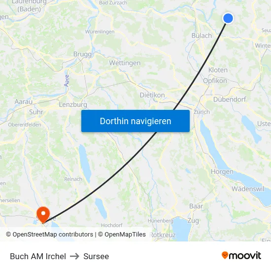 Buch AM Irchel to Sursee map