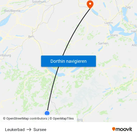 Leukerbad to Sursee map