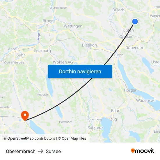 Oberembrach to Sursee map